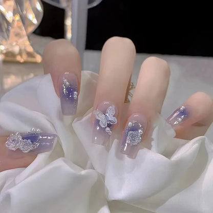 24Pcs Glitter Diamond Art Press on Nails - Multiple Designs