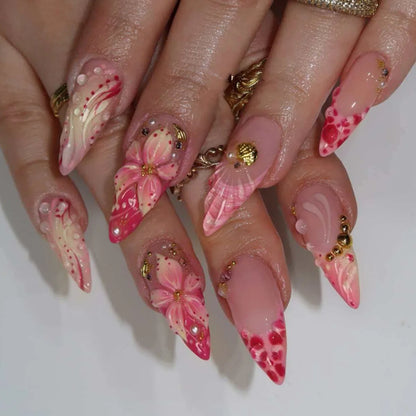 24pcs Almond Press on Nails - Multiple Colours