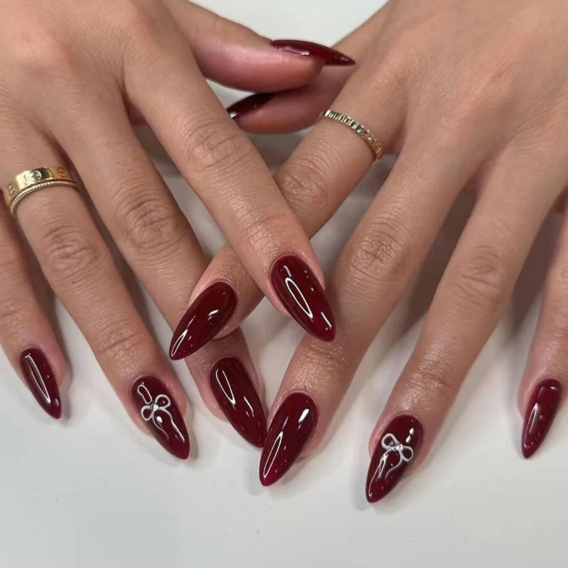 24Pcs Mid-Length Almond Press on Nails - Multiple Colours