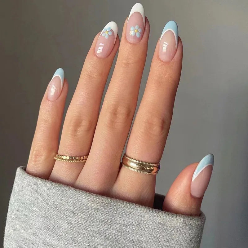 24Pcs Mid-Length Almond Press on Nails - Multiple Colours