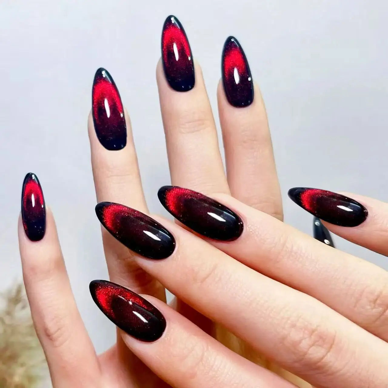 24pcs Glossy Metallic Almond Press on Nails - Multiple Colours